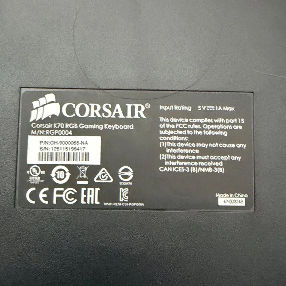 Corsair K70 RGB Gaming Keyboard